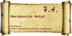 Herskovics Antal névjegykártya